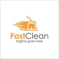 Fast Clean logo design template with quick service simple and unique. perfect for business, store, service, etc. vector