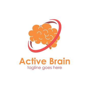 Active Brain logo design template simple and unique. perfect for business, mobile, app icon, etc. vector
