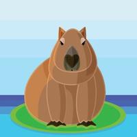 capybara in flat vector illustration