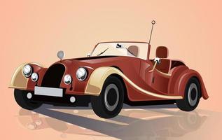 coche clásico en la ilustración de vector de estilo retro