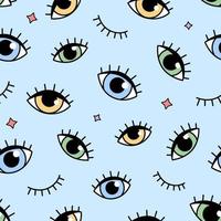 Simple doodle eyes seamless pattern vector