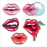 Lips, mouth vector drawings