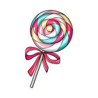 Lollipop, swirl candy vector drawing