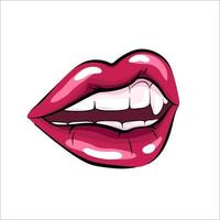 Vampire woman lips vector