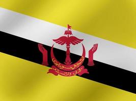 Vector Realistic Wavy Illustration Of Brunei Flag Design