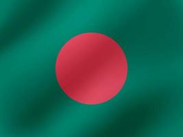 Vector Realistic Wavy Illustration Of Bangladesh Flag Design