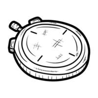 overhead view of stopwatch or clock outline illustration logo vector icon