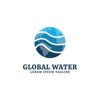 Vector logo design template for business. Global Water logo icon.