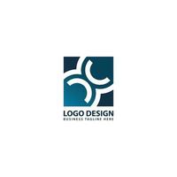 círculo línea carta fuente x diseño de logotipo vector