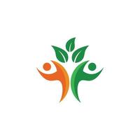 icono de vector de plantilla de logotipo de vida sana humana