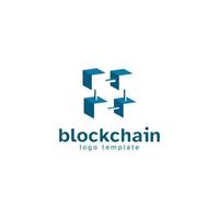 logotipo de vector de icono de blockchain de estilo 3d creativo