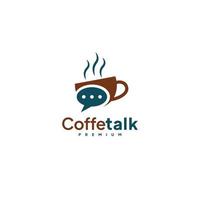 Creative Coffee talk icon logo vector