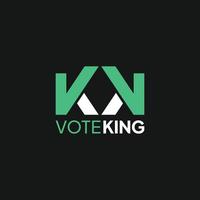 letra doble k, diseño del logotipo del rey del voto vector