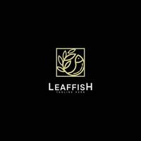 elegant leaf fish logo vector