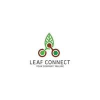 Illustration of a logo with the concept of leaf and connections vector