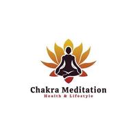 vector de logotipo profesional de meditación de chakra