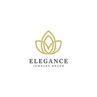 Abstract elegant flower logo icon vector design. Universal creative premium symbol. Graceful gem boutique sign vector.