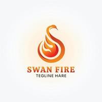 Swan fire logo vector eps 10