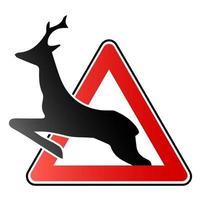 señales de tráfico en la carretera hay animales cruzando vector
