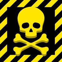 danger area sign skull vector symbol