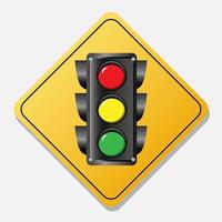 traffic light sign. with the diamond portal in the back. traffic symbol. vector