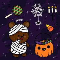 Happy Halloween trick or treat object element party for invitation background. vector