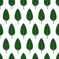 Green leaves vector seamless pattern