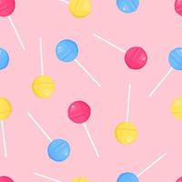 Multicolored round lollipops seamless pattern vector