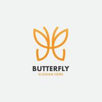 Butterfly logo line, Universal premium butterfly symbol. vector