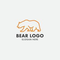 Bear logo template, line art bear, bear logo icon vector