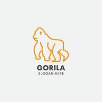 Gorilla Logo icon. Gorilla Logo Symbol. Line Style Gorilla Ape or Monkey with Abstract Design vector