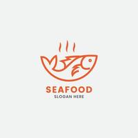 logotipo de comida de mar vector