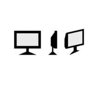 simple vector monitor with various styles such as front, side, and isometric or perspective