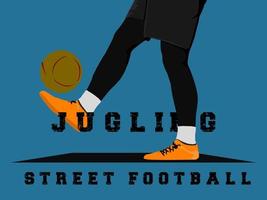 vector of a person juggling with a ball, on the street