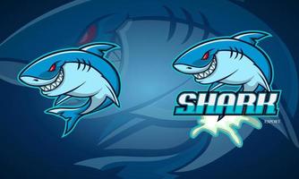 diseño de logotipo de esport de mascota de tiburón