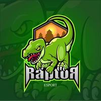 Raptor mascot esport logo design.
