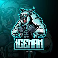 Yeti mascot esport logo design vector