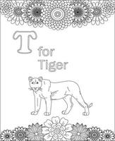 Animal coloring Page Design vector