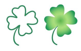 Vector set icons of lucky clover for Patrick's day.