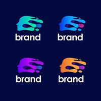 abstract human logo design with colorful paint, with a touch of modern design logo style vector