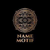 illustration of logo design mandala motif with luxurious gold color vector