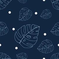 Vector hand drawn cute leaves seamless pattern background.