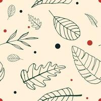 Vector seamless pattern of leaves background for textile.