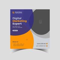 plantilla de banner y publicación de marketing digital en redes sociales vector