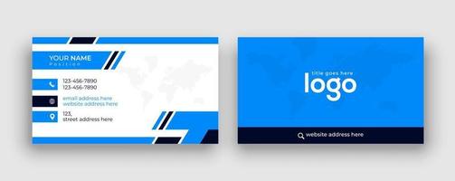 business card design templates.modern, simple, and creative blue and black corporate double-sided luxury visiting card in a standard size. vector