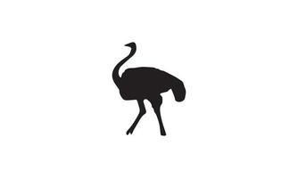 ostrich vector illustration design black and white