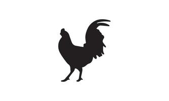 diseño de ilustración de vector de pollo en blanco y negro