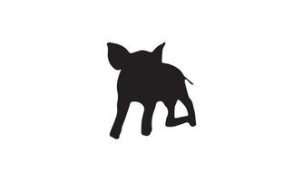 cerdo vector ilustración diseño blanco y negro