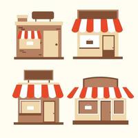 set of shop illustration, bakery, burger store vector