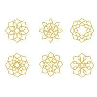 set of islamic geometric ornament shapes vector